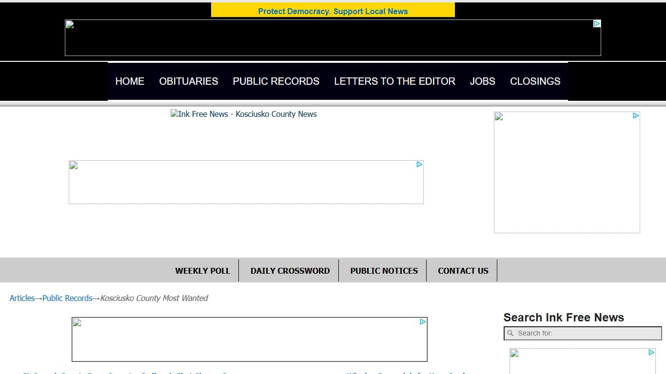 Kosciusko County Most Wanted – InkFreeNews.com